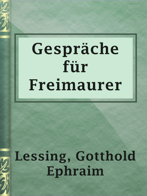 Title details for Gespräche für Freimaurer by Gotthold Ephraim Lessing - Available